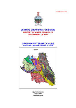 Ground Water Brochure Ysr District (Kadapa), Andhra Pradesh