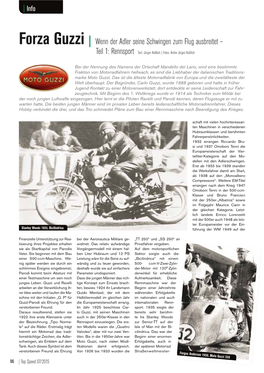 Forza Guzzi | Wenn Der Adler Seine Schwingen Zum Flug Ausbreitet – Teil 1: Rennsport Text: Jürgen Kießlich | Fotos: Archiv Jürgen Kießlich