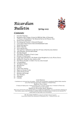 Ricardian Bulletin