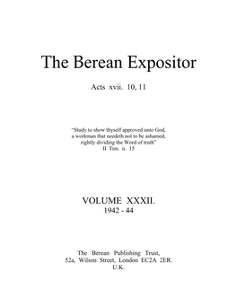 The Berean Expositor