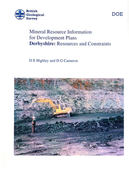 Minerals Resource Information for Development Plans Derbyshire