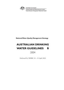 Australian Drinking Water Guidelines 6 2004