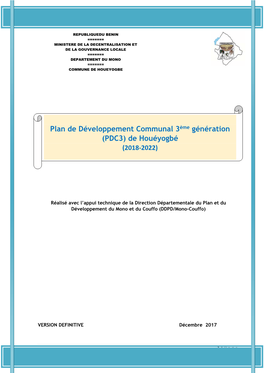 Plan De Développement Communal 3Ème Génération (PDC3) Aux Prescriptions Du Guide D’Élaboration Du PDC