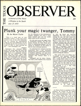 Plunk Your Magic Twanger, Tommy by Joe Wayne Taylor the City Interested in the Entertainment By' Their Big Buick and Chevrolet Business