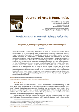 Journal of Arts & Humanities