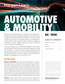 Q3 | 2020 Mobility Team with Contributions from Lawyers in Our Offices Around the Globe