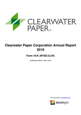 Clearwater Paper Corporation Annual Report 2019