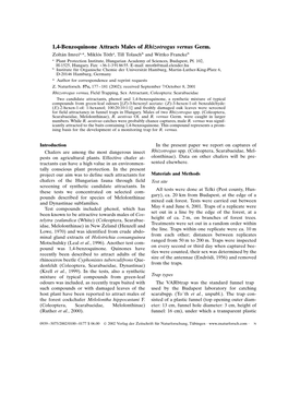 1,4-Benzoquinone Attracts Males of Rhizotrogus Vernus Germ