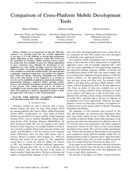 Comparison of Cross-Platform Mobile Development Tools