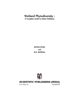 Wetland Phytodiversity : a Complete Guide to Indian Helobieae