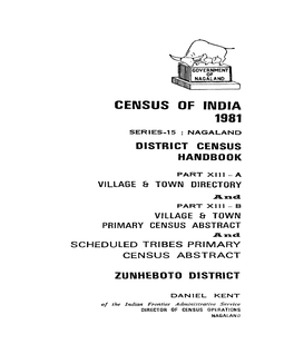 District Census Handbook, Zunhebota, Part XIII- a & B, Series-18, Nagaland