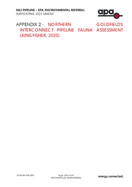 Northern Goldfields Interconnect Pipeline Fauna Assessment (Kingfisher, 2020)