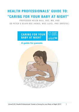 Health Professionals' Guide to Caring for Your Baby at Night