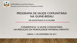 Programa De Saúde Comunitária Na Guiné-Bissau Dr