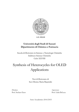 Synthesis of Heterocycles for OLED Applications