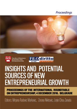 Proceedings PROCEEDINGS INSIGHTS and POTENTIAL SOURCESOF NEW ENTREPRENEURIAL GROWTH