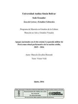 Apegos Nacionales En El Rito Estatal. La Parada Militar De Perú Como Ritual Performativo De La Nación Criolla, 2015 – 2016