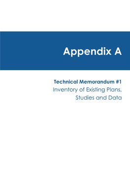 Appendix A: Inventory of Existing Plans, Studies and Data