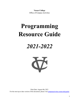 Programming Resource Guide 2021–2022