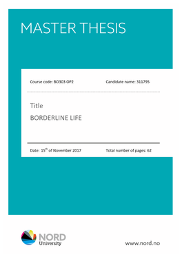 Title BORDERLINE LIFE