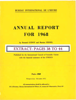 BIH Annual Report for 1968