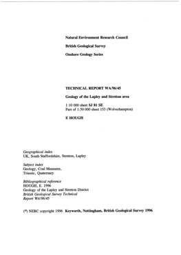 Natural Environment Research Council British Geological Survey