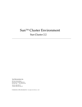 Sun™ Cluster Environment Sun Cluster 2.2