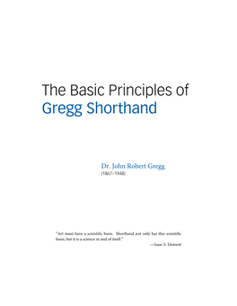 The Basic Principles of Gregg Shorthand