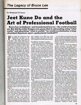 Jeet Kune Do and the Art of Professional Football Bruce Lee Revitalized-And Transformed Forever-The World of Martial Art