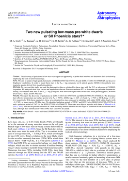 Two New Pulsating Low-Mass Pre-White Dwarfs Or SX Phoenicis Stars?? M