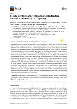 People-Centric Nature-Based Land Restoration Through Agroforestry: a Typology