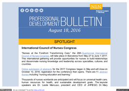 Professional Development Bulletin