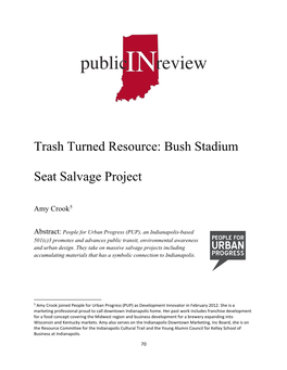 Bush Stadium Seat Salvage Project