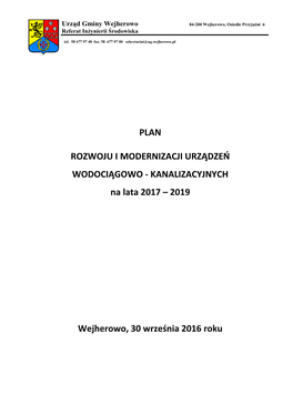 Urząd Gminy Wejherowo 84-200 Wejherowo, Osiedle Przyjaźni 6 Referat Inżynierii Środowiska