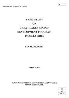Mainly Drc) Basic Study on Great Lakes Region Democratic Republic of Congo