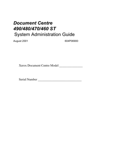 Document Centre 490/480/470/460 ST System Administration Guide