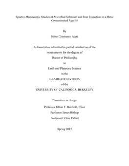 Spectro-Microscopic Studies of Microbial Selenium and Iron Reduction in a Metal Contaminated Aquifer