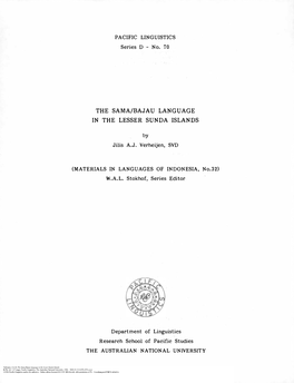 The Sama/Bajau Language in the Lesser Sunda Islands