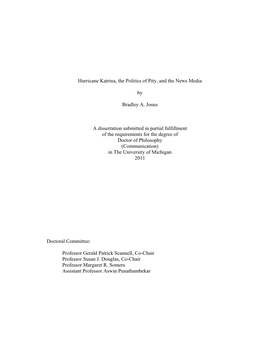 Hurricane Katrina, the Politics of Pity, and the News Media by Bradley A