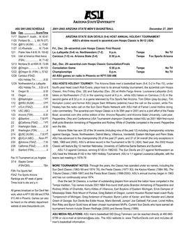 2001-2002 ARIZONA STATE MEN's BASKETBALL December 27