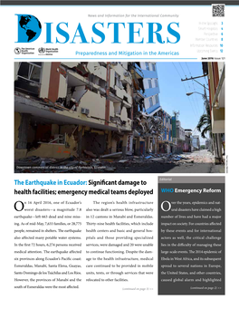 The Earthquake in Ecuador: Significant Damage to Editorial Health Facilities; Emergency Medical Teams Deployed WHO Emergency Reform