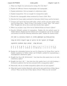 Cmput 210 W2016 Study Guide Chapter 1 Part a 1. What Were Singh's Two