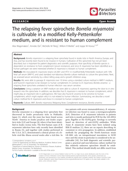 Borrelia Miyamotoi