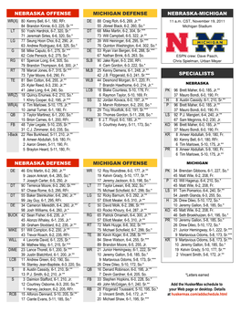 Nebraska Offense Michigan Defense Nebraska-Michigan