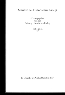 Schriften Des Historischen Kollegs