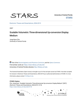 Scalable Volumetric Three-Dimensional Up-Conversion Display Medium