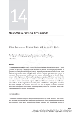 CRUSTACEANS of EXTREME ENVIRONMENTS Chiara