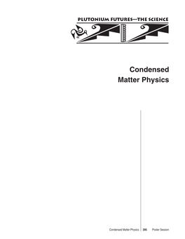 Condensed Matter Physics