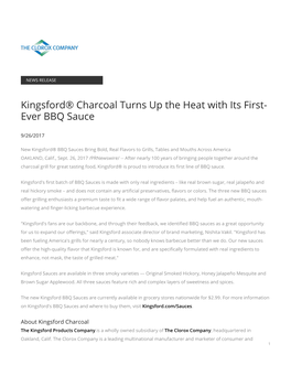 Kingsford® Charcoal Turns up the Heat with Its First- Ever BBQ Sauce