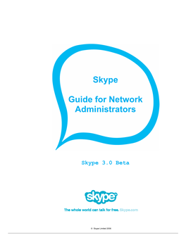 Skype Guide for Network Administrators